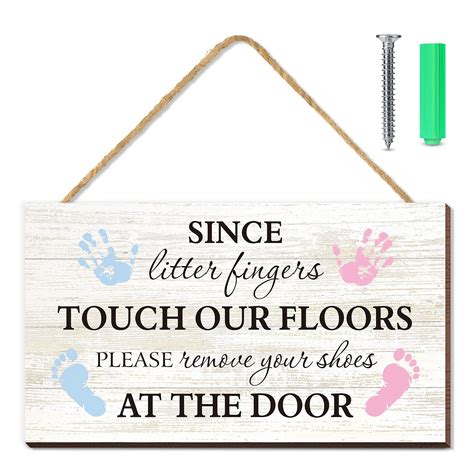 little fingers touch our floor sign